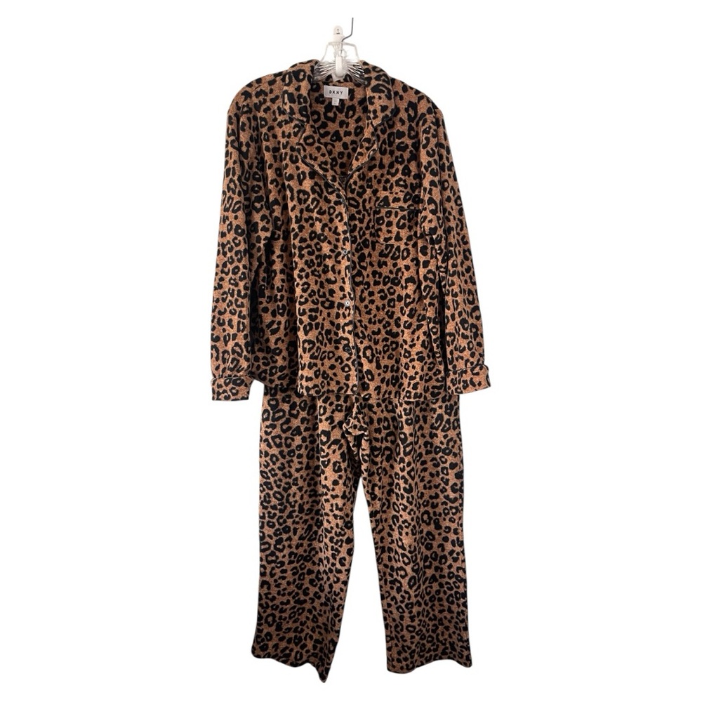 DKNY Leopard Print Fleece Pullover